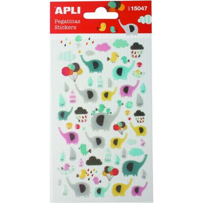Apli, Sticker, Elefantenaufkleber, mit glitzer, farbmischung (1 Sticker) Apli, Sticker, Elefantenaufkleber, mit glitzer, farbmischung (1 Sticker)
