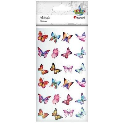 Titanum, Sticker, Schmetterlings-Folienaufkleber, Mix, 24 Stück. (24 Sticker) Titanum, Sticker, Schmetterlings-Folienaufkleber, Mix, 24 Stück. (24 Sticker)