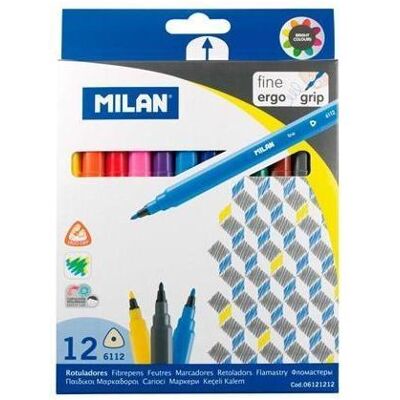 Milan, Marker, Dreieckige Marker in 12 Farben (12x) Milan, Marker, Dreieckige Marker in 12 Farben (12x)