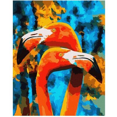 Ideyka Malen nach Zahlen - Orange Flamingos Ideyka Malen nach Zahlen - Orange Flamingos