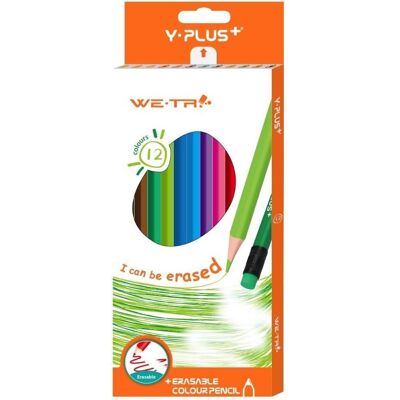 Y-plus, Malstifte, Holzlose, löschbare Buntstifte mit Radiergummi, 12 Farben (12x) Y-plus, Malstifte, Holzlose, löschbare Buntstifte mit Radiergummi, 12 Farben (12x)