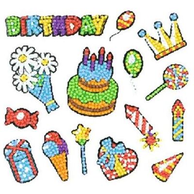 Pracht Diamond Painting Sticker Happy Birthday Pracht Diamond Painting Sticker Happy Birthday
