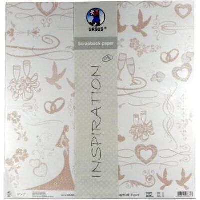 Galeria Hobby, Bastelpapier, Hochzeits-Scrapbooking-Papier 5 Blatt (190 g/m², 5x) Galeria Hobby, Bastelpapier, Hochzeits-Scrapbooking-Papier 5 Blatt (190 g/m², 5x)