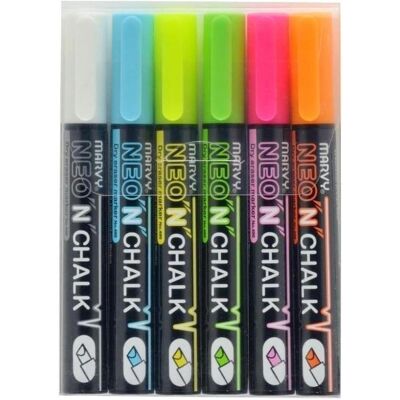 Marvy, Marker, Neon-Kreidemarker, 6 Farben (6x) Marvy, Marker, Neon-Kreidemarker, 6 Farben (6x)