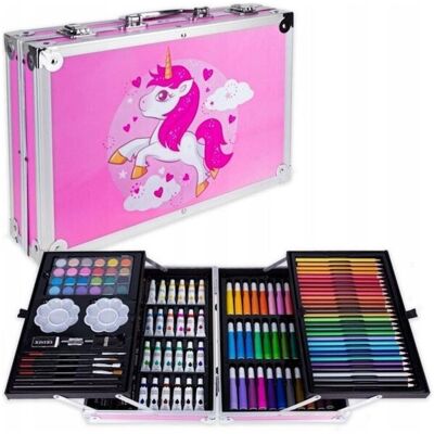 iLike Toys Stationery Art Set for Kids 145pcs Creative Drawing Kit Pink Case iLike Toys Stationery Art Set for Kids 145pcs Creative Drawing Kit Pink Case