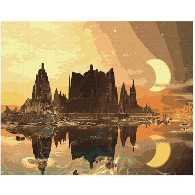 Malen nach Zahlen - Stadt aus Gold 40x50cm Malen nach Zahlen - Stadt aus Gold 40x50cm