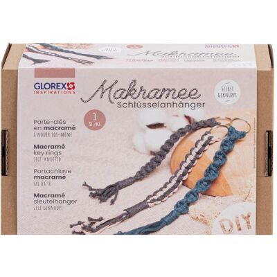 Glorex Makramee Schlüsselanhänger, Handarbeitsset, Mehrfarbig Glorex Makramee Schlüsselanhänger, Handarbeitsset, Mehrfarbig