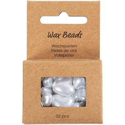 Creativ Company Perlen-Set Wachsperlen Weiss, 7-14 mm, Packungsgrösse: 32 Creativ Company Perlen-Set Wachsperlen Weiss, 7-14 mm, Packungsgrösse: 32