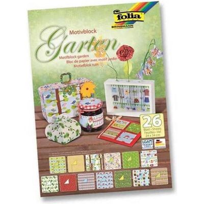 Folia, Bastelpapier, Motivblock Garten (270 g/m², 26x) Folia, Bastelpapier, Motivblock Garten (270 g/m², 26x)