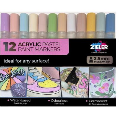 Zieler, Marker, Paint Markers Pastel Medium (609299514) (12x) Zieler, Marker, Paint Markers Pastel Medium (609299514) (12x)