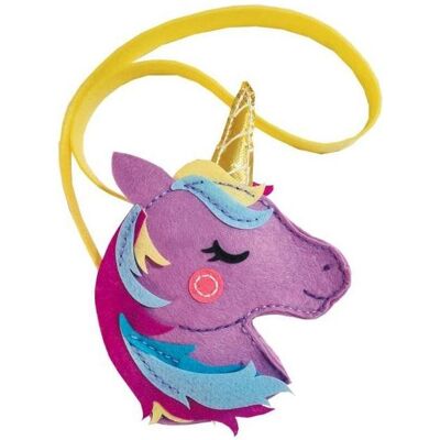 Stnux Rinkinys kreative kleine Einhorn-Handtasche aus violettem Filz Stnux Rinkinys kreative kleine Einhorn-Handtasche aus violettem Filz