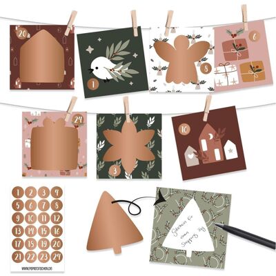 Papierdrachen Rubbel-Adventskalender - Bastelset (24 Türchen) Papierdrachen Rubbel-Adventskalender - Bastelset (24 Türchen)