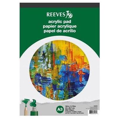 Winsor & Newton, Heft + Block, Reeves acrylic pad A3 190g 15 pages (A3) Winsor & Newton, Heft + Block, Reeves acrylic pad A3 190g 15 pages (A3)