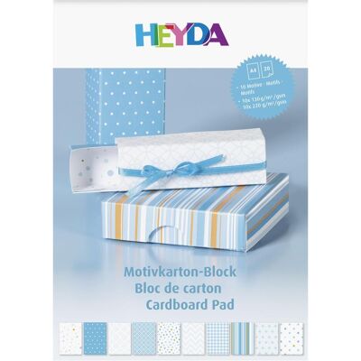 Heyda, Bastelpapier, Motivkarton-Block A4 100/220g/qm 20 Blatt blau (100 g/m², 1x) Heyda, Bastelpapier, Motivkarton-Block A4 100/220g/qm 20 Blatt blau (100 g/m², 1x)