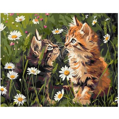 Norimpex Malen nach Zahlen - Katzen in Blumen 40x50cm Norimpex Malen nach Zahlen - Katzen in Blumen 40x50cm