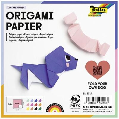 Folia, Bastelpapier, Faltblätter Origami Duo Uni Basic mehrfarbig 96 Blatt (80 g/m², 1x) Folia, Bastelpapier, Faltblätter Origami Duo Uni Basic mehrfarbig 96 Blatt (80 g/m², 1x)
