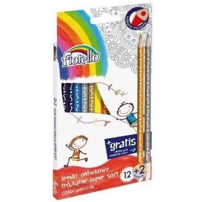 Fiorello, Malstifte, Superweiche Buntstifte 12 Farben + 2 gratis (12x) Fiorello, Malstifte, Superweiche Buntstifte 12 Farben + 2 gratis (12x)