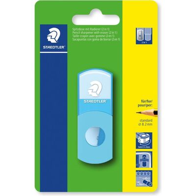Magni, Spitzer, Spitzdose mit Radierer 2in1 neontürkis Magni, Spitzer, Spitzdose mit Radierer 2in1 neontürkis