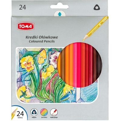 TOM, Malstifte, Dreieckige Bleistiftstifte 24 Farben TOMA (24x) TOM, Malstifte, Dreieckige Bleistiftstifte 24 Farben TOMA (24x)