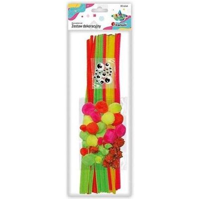 Titanum Set Drähte, Pompons, Neonaugen 80-tlg Titanum Set Drähte, Pompons, Neonaugen 80-tlg