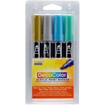 Marvy, Marker, Acrylmarker Metallic 4 Farben (4x) Marvy, Marker, Acrylmarker Metallic 4 Farben (4x)