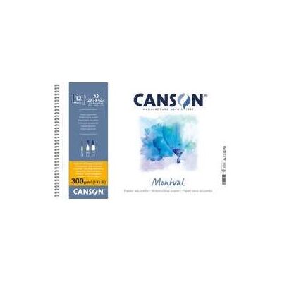 Canson, Bastelpapier, Aquarellblock Montval, 160 x 284 mm, 300 g/qm 12 Blatt, feine Oberfläche, Spiralbindung, mikroper (300 g/m²) Canson, Bastelpapier, Aquarellblock Montval, 160 x 284 mm, 300 g/qm 12 Blatt, feine Oberfläche, Spiralbindung, mikroper (300 g/m²)