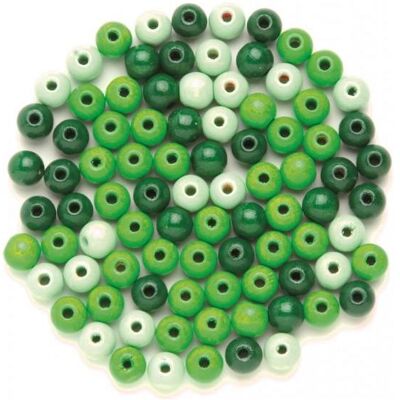 Glorex Holzperle 10mm 47St grün-mix Glorex Holzperle 10mm 47St grün-mix