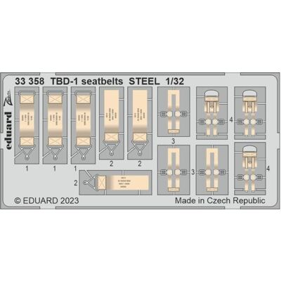 Eduard TBD-1 seatbelts STEEL 1/32 TRUMPETER Eduard TBD-1 seatbelts STEEL 1/32 TRUMPETER