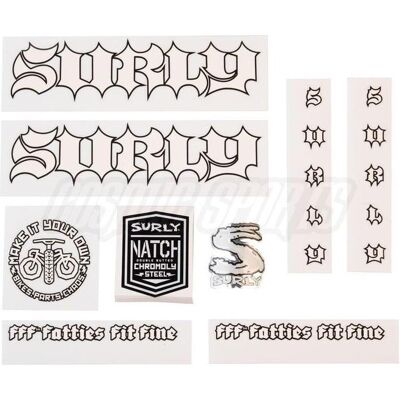 Surly, Sticker, Born To Lose Make It Your Own Decal Set, white Surly, Sticker, Born To Lose Make It Your Own Decal Set, white