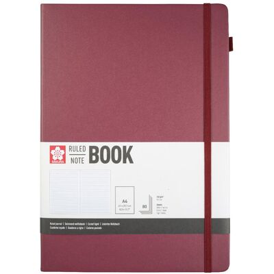 Sakura, Heft + Block, Notizbuch A4 liniert, maulbeere Hardcover 160 Seiten (A4, Liniert, Harter Einband) Sakura, Heft + Block, Notizbuch A4 liniert, maulbeere Hardcover 160 Seiten (A4, Liniert, Harter Einband)