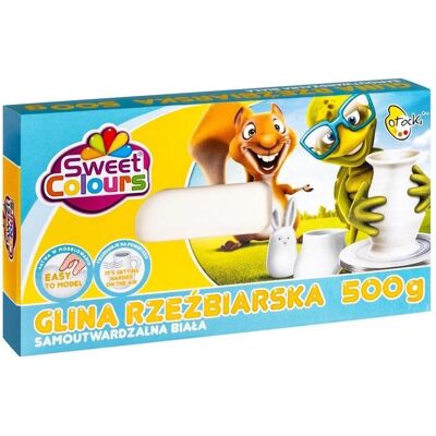 Sweet Colours, Modelliermasse, Selbsthärtender weisser Modellierton 500g Sweet Colours, Modelliermasse, Selbsthärtender weisser Modellierton 500g
