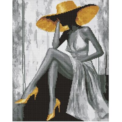 Ideyka Diamantmosaik - Goldene Dame 40x50cm Ideyka Diamantmosaik - Goldene Dame 40x50cm