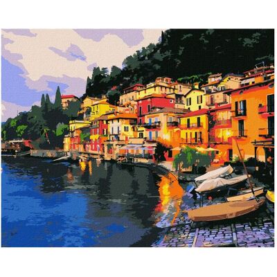 Ideyka Kunst Malset - 'Abend Italien' 40x50cm - Malen nach Zahlen Ideyka Kunst Malset - 'Abend Italien' 40x50cm - Malen nach Zahlen