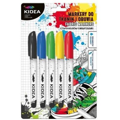 Derform, Marker, KIDEA-Marker für Schuhe und Stoffe, 5 Farben (5x) Derform, Marker, KIDEA-Marker für Schuhe und Stoffe, 5 Farben (5x)