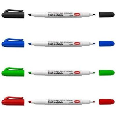 TOM, Marker, TOMA doppelseitiger, trocken abwischbarer Marker, 4 Farben (4x) TOM, Marker, TOMA doppelseitiger, trocken abwischbarer Marker, 4 Farben (4x)