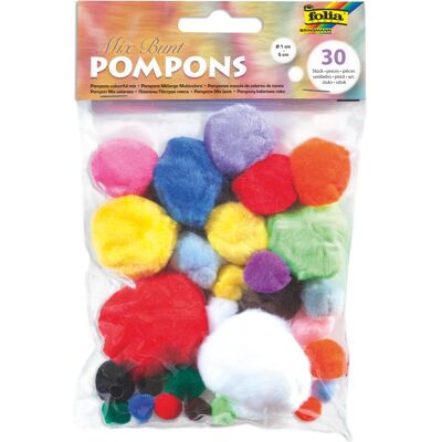 Folia Pompons, 30 Stck, GrӇen und Farben sortiert Folia Pompons, 30 Stck, GrӇen und Farben sortiert