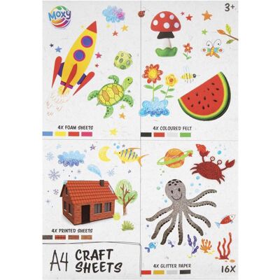 Grafix Hobbysheets A4 16 Stück Filz/Schaumstoff/Glitter Grafix Hobbysheets A4 16 Stück Filz/Schaumstoff/Glitter