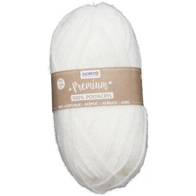 Glorex Premium 100% Acryl, 50g, Garn + Wolle, Weiss Glorex Premium 100% Acryl, 50g, Garn + Wolle, Weiss