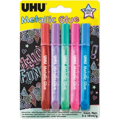 UHU, Klebstoff, Glitter Glue 47305 Metallic 5 Farben (10 ml) UHU, Klebstoff, Glitter Glue 47305 Metallic 5 Farben (10 ml)
