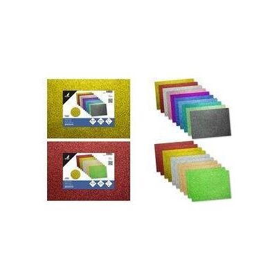 Kangaro, Bastelpapier, Glitterkarton, 250 x 350 mm, 5-farbig sortiert 300 g/qm, Glitzerkarton, einseitig mit Glitter vered (300 g/m²) Kangaro, Bastelpapier, Glitterkarton, 250 x 350 mm, 5-farbig sortiert 300 g/qm, Glitzerkarton, einseitig mit Glitter vered (300 g/m²)