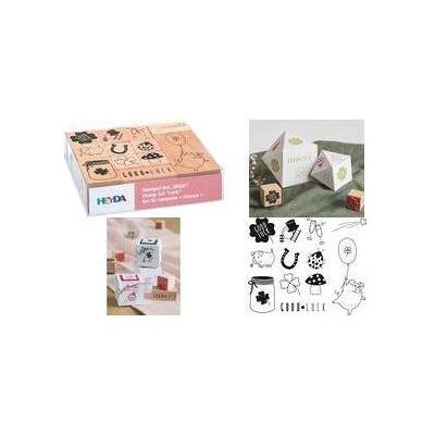 Heyda, Stempel, Motivstempel-Set Glück, in Klarsicht-Box Holzstempel sortiert in unterschiedlichen Grössen / Motiv Heyda, Stempel, Motivstempel-Set Glück, in Klarsicht-Box Holzstempel sortiert in unterschiedlichen Grössen / Motiv