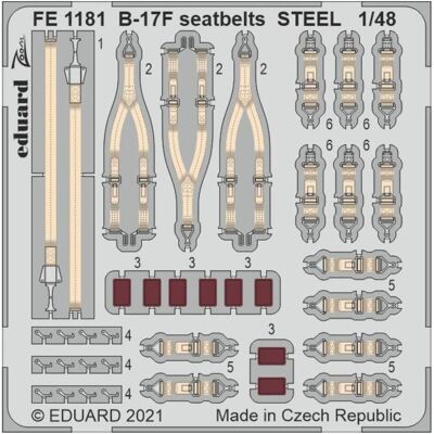 Eduard B-17F seatbelts STEEL 1/48 for HKM Eduard B-17F seatbelts STEEL 1/48 for HKM