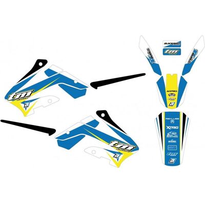 Blackbird, Sticker, Aufkleber-Set (VENGER) TM 2T/4T '08-'14 DREAM 4 Farben Blau Gelb Weiss Blackbird, Sticker, Aufkleber-Set (VENGER) TM 2T/4T '08-'14 DREAM 4 Farben Blau Gelb Weiss