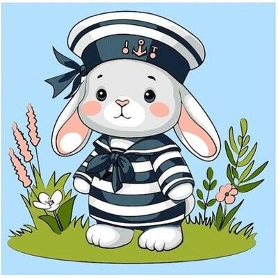 Qbee Malen nach Zahlen - Sailor Bunny 25x25cm Qbee Malen nach Zahlen - Sailor Bunny 25x25cm