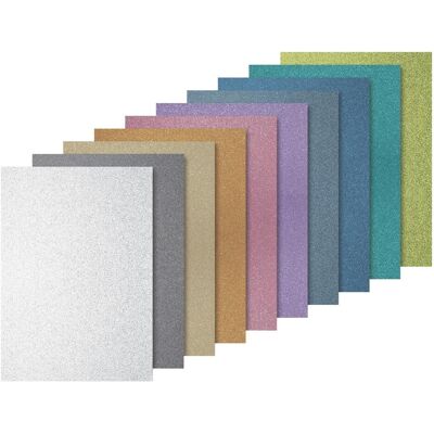 Heyda, Bastelpapier, Glitzerkarton Light 10 Blatt à 200g/m², A4 (200 g/m², 10x) Heyda, Bastelpapier, Glitzerkarton Light 10 Blatt à 200g/m², A4 (200 g/m², 10x)