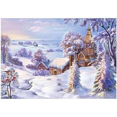 Norimpex Diamant-Mosaik - Kirche im Schnee Norimpex Diamant-Mosaik - Kirche im Schnee