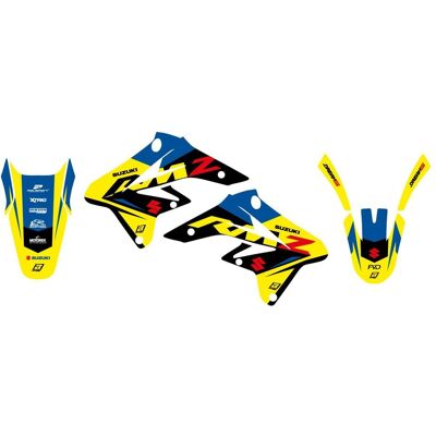 Blackbird, Sticker, Aufkleber-Set Suzuki RMZ 250 '07-'09 Dream 5 Farben Gelb Blau Blackbird, Sticker, Aufkleber-Set Suzuki RMZ 250 '07-'09 Dream 5 Farben Gelb Blau