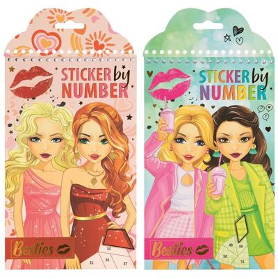 Besties, Sticker, Aufkleber nach Zahlen, 18 Stück. (18 Sticker) Besties, Sticker, Aufkleber nach Zahlen, 18 Stück. (18 Sticker)