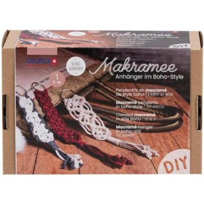 Glorex Bastelset Makramee Anhänger Boho-Style, Handarbeitsset, Mehrfarbig Glorex Bastelset Makramee Anhänger Boho-Style, Handarbeitsset, Mehrfarbig
