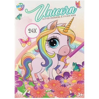 Grafix, Sticker, Moxy - Glitter Colouring Sticker Book - Unicorn (2 Sticker) Grafix, Sticker, Moxy - Glitter Colouring Sticker Book - Unicorn (2 Sticker)